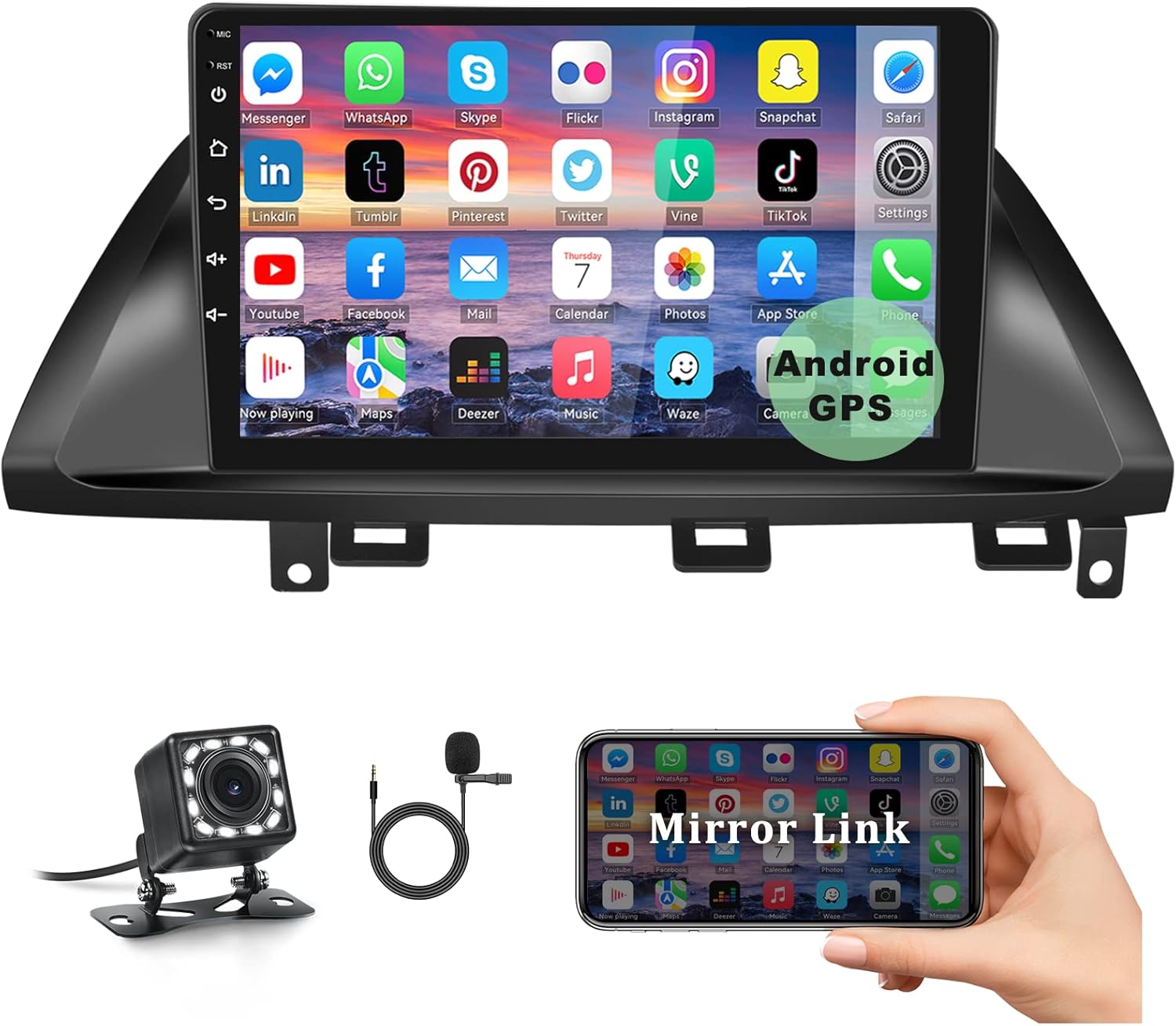 UNITOPSCI Android 13 Car Stereo Radio for Honda Odyssey 2005-2010 10.1 Inch Touch Screen Bluetooth Car Radio in Dash Car GPS Navigation Stereo with Backup Camera Mirror Link FM WiFi USB SWC MIC