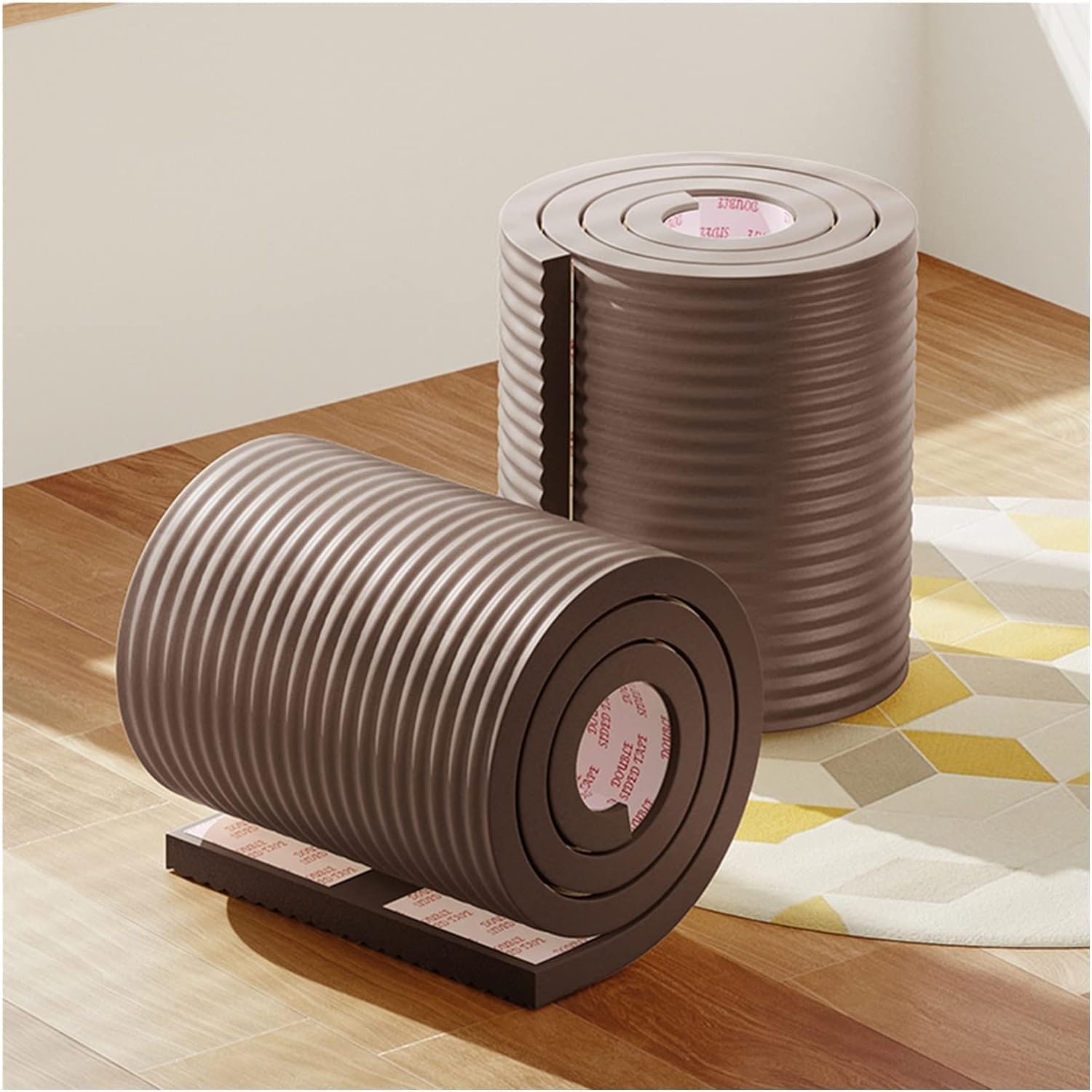 Car Park Corner Guards, Sponge Edge Warehouse Corner Guards, Furniture Windowsill Bumper Corner Guards 2/5M(Brown,5m-1pcs)