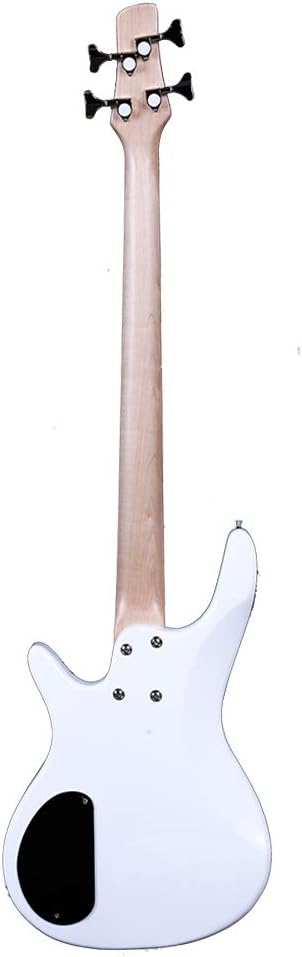 Exquisite Stylish IB Bass Guitar with Power Line and Wrench Tool (White)