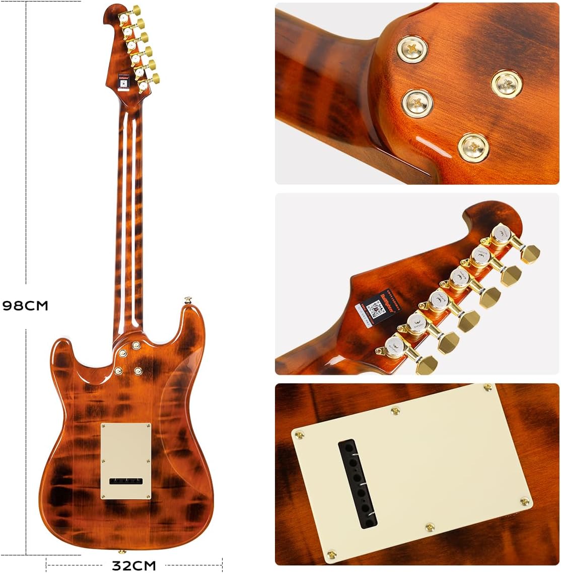 Bullfighter Electric Guitar Kit 39 Inch Full Size,6 Extra String, Picks, Gig Bag, Shoulder Strap, Cable (D190)