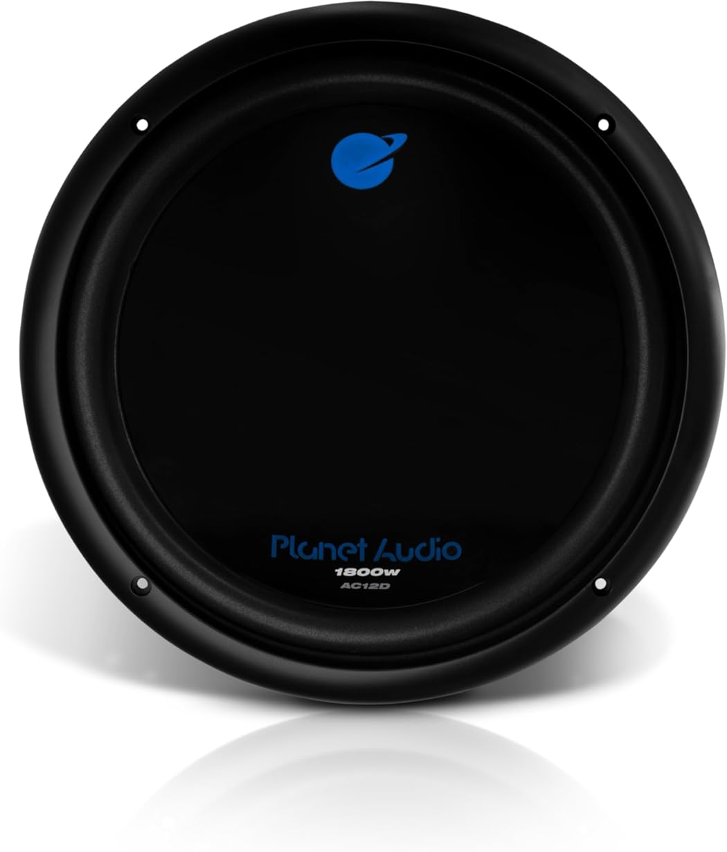 Planet Audio AC12D Anarchy Series 12 Inch Car Subwoofer - 1800 Watts Max, Dual 4 Ohm Voice Coil, Sold Individually