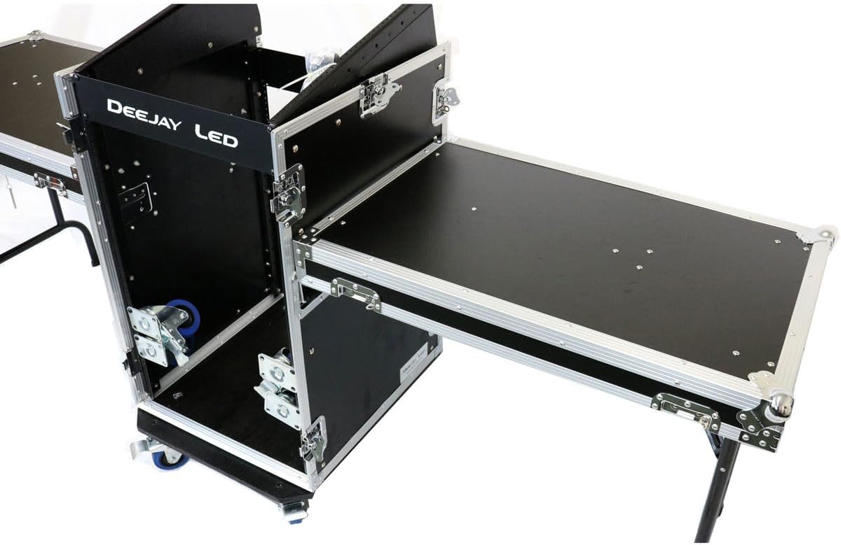 TBH11M16UCT2 Fly Drive Case 11u Space Slant Mixer Rack / 16u Space Vertical Rack System with Caster Board & Two Side Tables