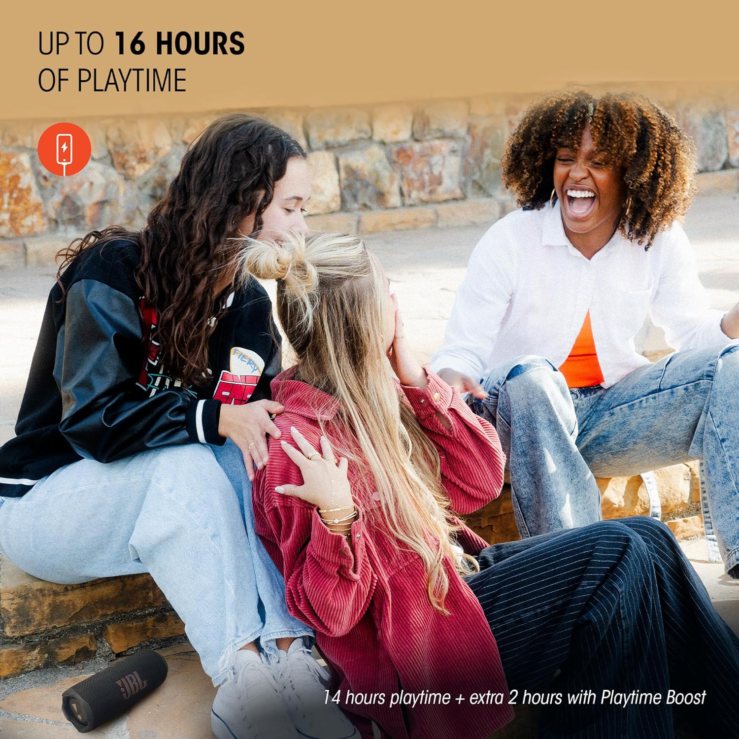 JBL Flip 7 - Portable Waterproof and Drop-Proof Speaker, Bold JBL Pro Sound with AI Sound Boost, 16Hrs of Playtime, and PushLock System with Interchangeable Accessories (Squad)