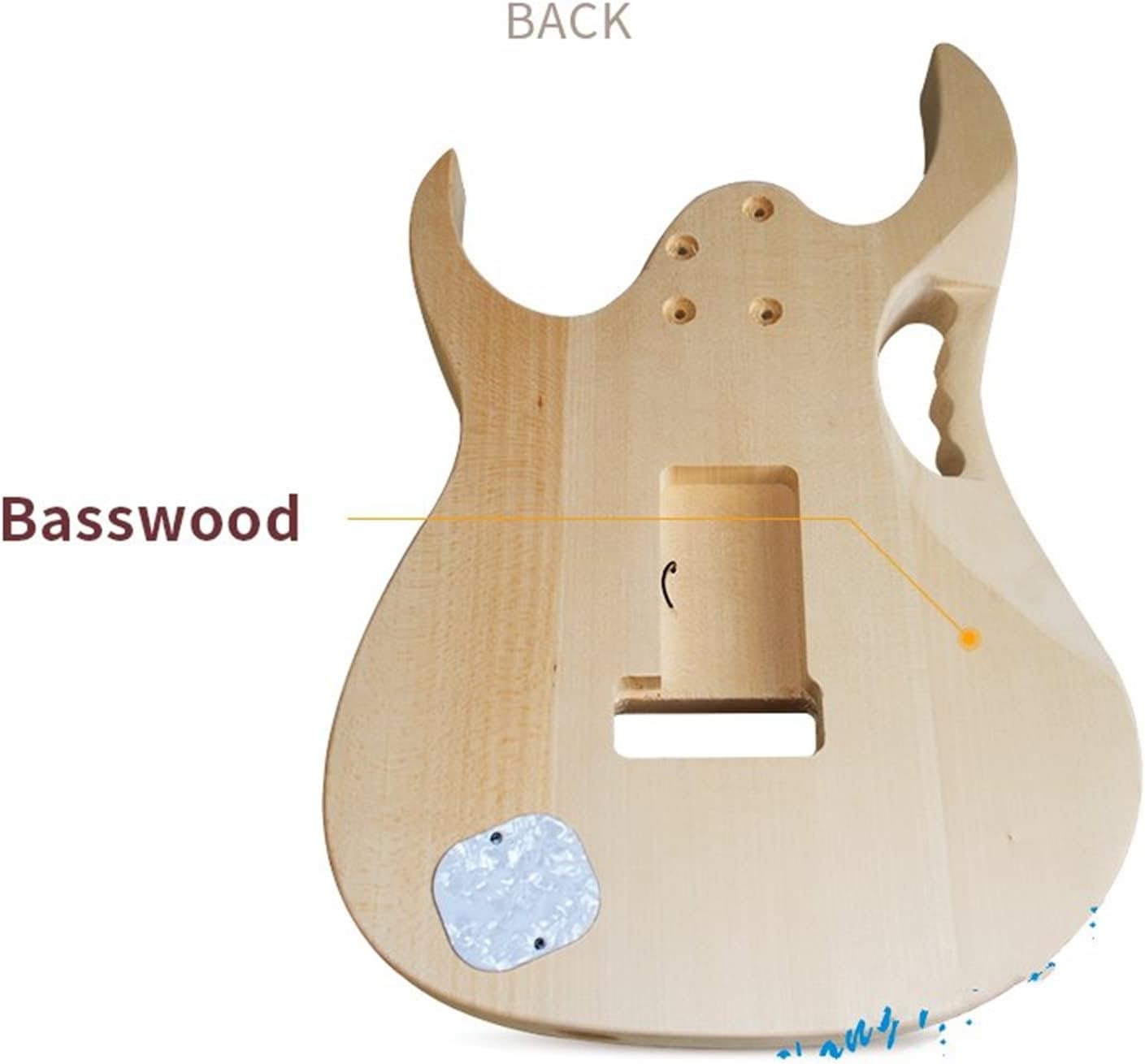 FLFL Electric Guitar Kit Set Basswood Body Rosewood Fingerboard Durable Maple Neck Guitar Accessories Unfinished Guitar Kit (Color : 01)