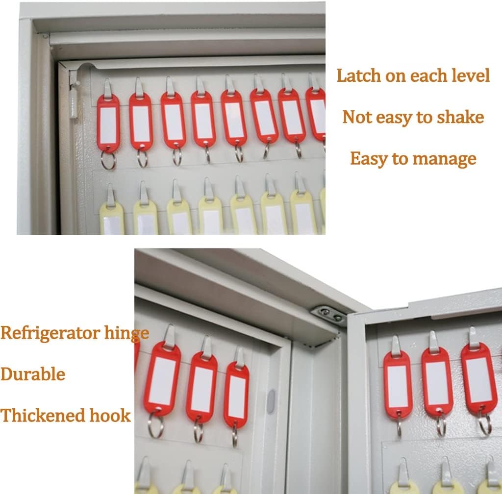 500/600 Position Key Cabinet, Wall Mount High Capacity Key Cabinet Lock Box,with Key Lock (Color : Silver, Size : 600)