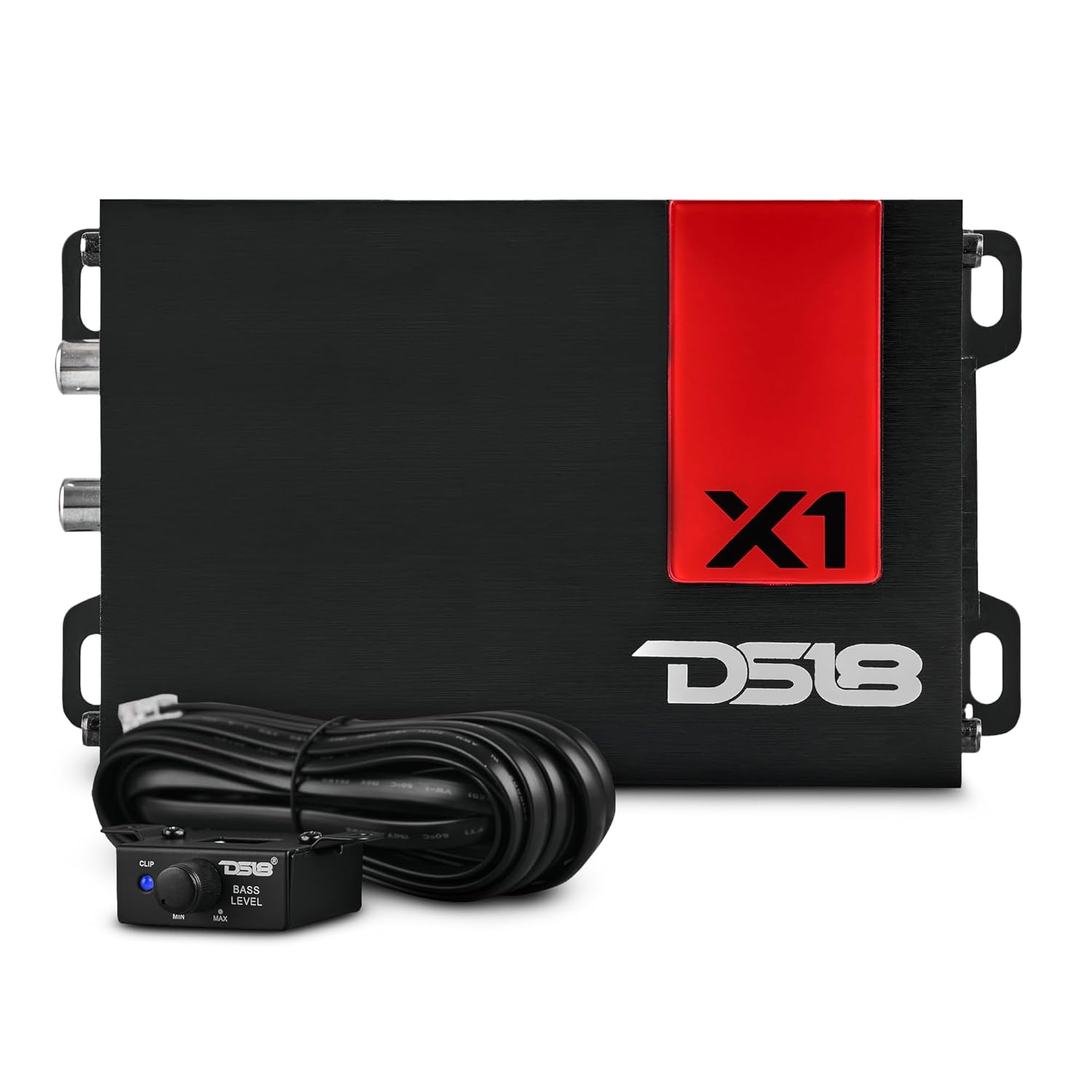 DS18 X1 Ultra Compact Car Audio Amplifier Class D 1 Channel Monoblock 900 Watts Peak Remote Level Control Included,Black