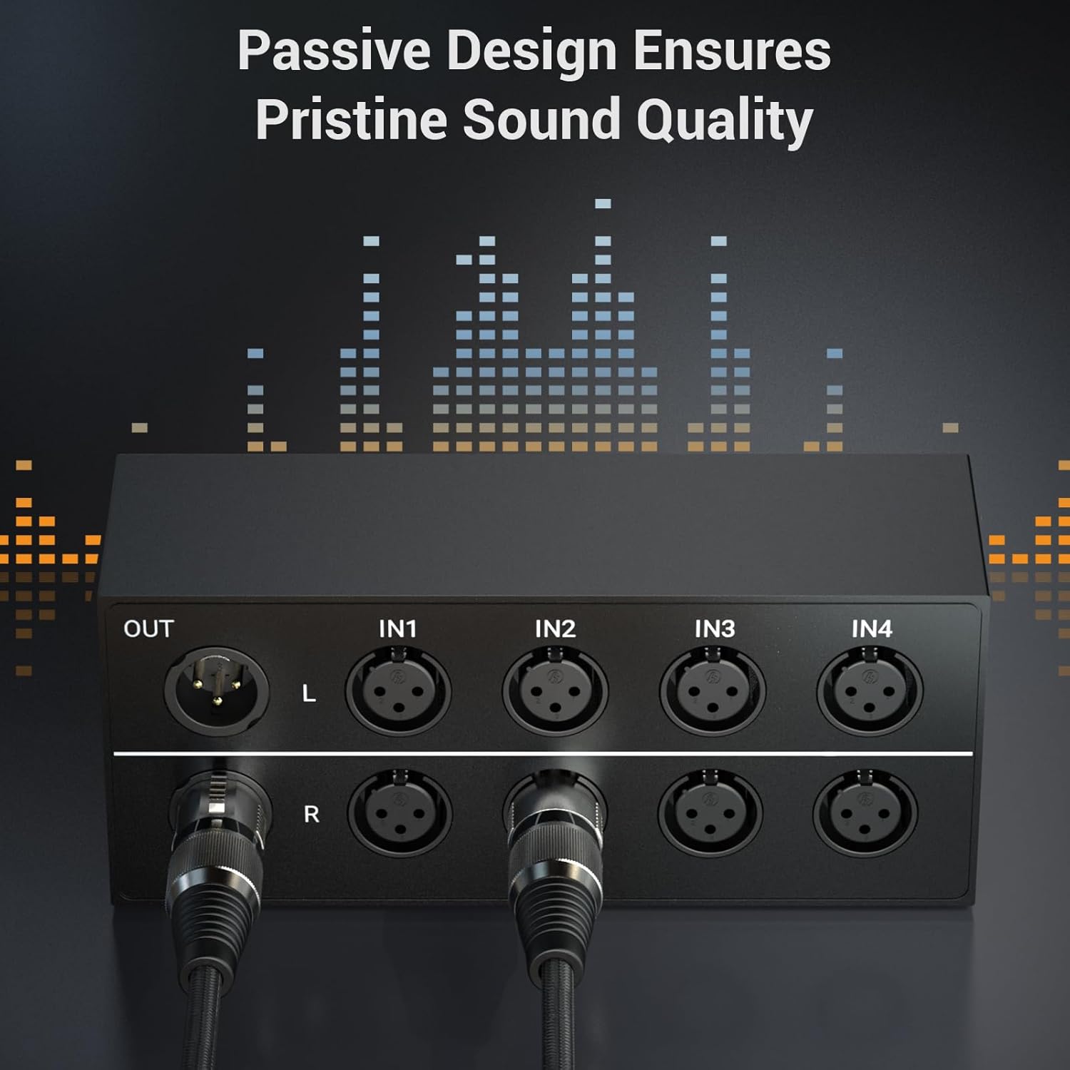 Cubilux AS-X2 4-In-1-Out Stereo XLR Selector, Passive Balanced XLR Line-in Audio Switcher, Microphone Switch Box – Full Aluminum Alloy Case, Support Phantom Power Passes Through