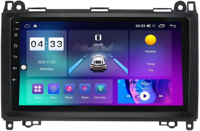 Android Car Stereo for Benz W906 Sprinter W169 W245 W639 Vito Viano,9 inch IPS Touchscreen with Upgrade Wireless CarPlay & Android Auto,WiFi/GPS,Support SWC and Subwoofer,8-Core 8G+256G
