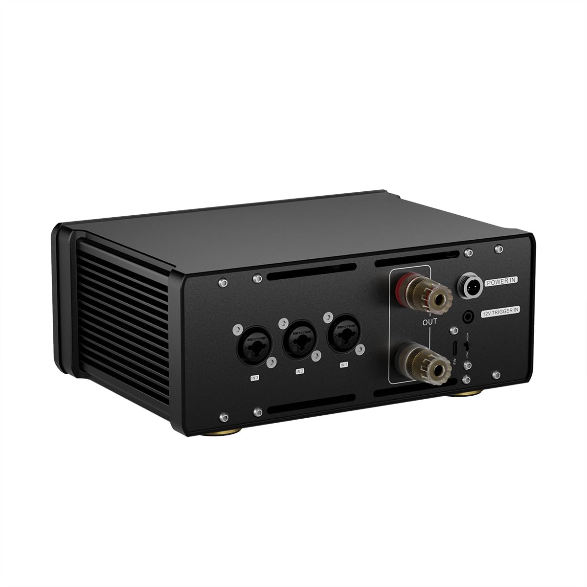 Topping B200 Mono Pure Power Amplifier 3 x XLR/TRS Balanced Input 200W Output 2 Gain 12V Trigger High Power NFCA Discrete Amplifier(Black)