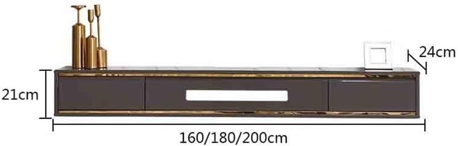 TV Stand Floating TV Stand with Storage, Modern Wall Mount TV Console for Under TV, Rubber Wood Floating Media Console for Bedroom Living Room ﻿ TV Cabinet(Dark Gray,200cm)