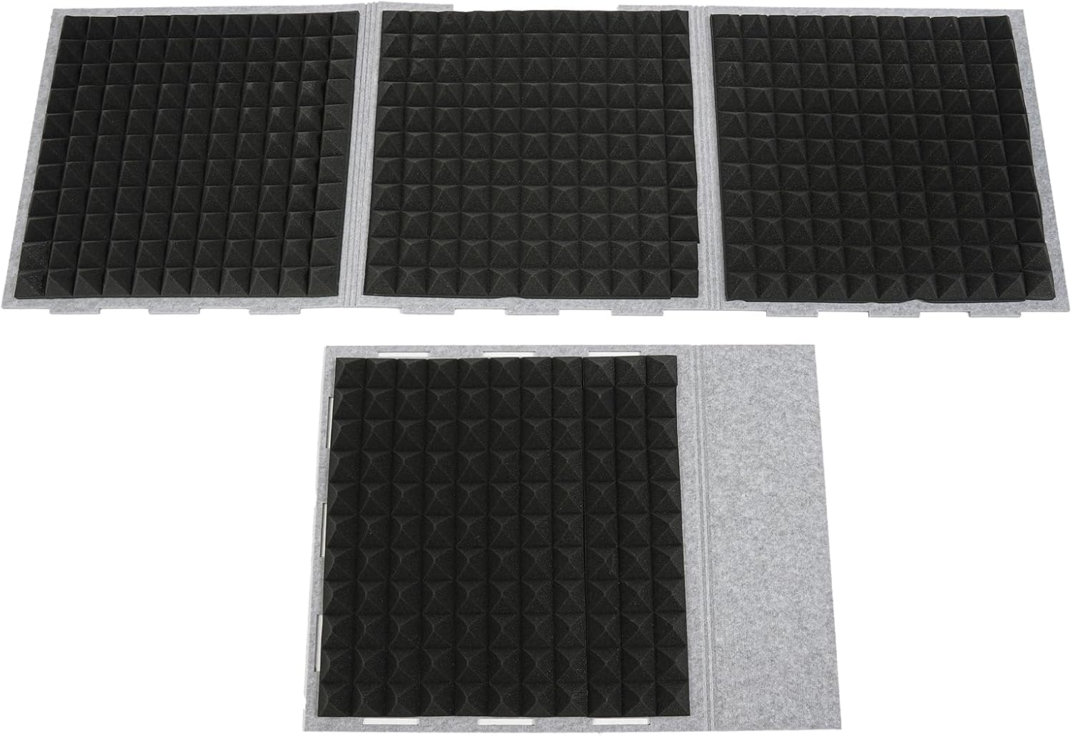 Portable Vocal Recording Booth Desktop Soundproof Cover Modern Square Sound Proof Box Vocal Absorbing Shield Music Recording Equipment Filter Vocal for Microphone Studio Sound Recording (Gray&Black)