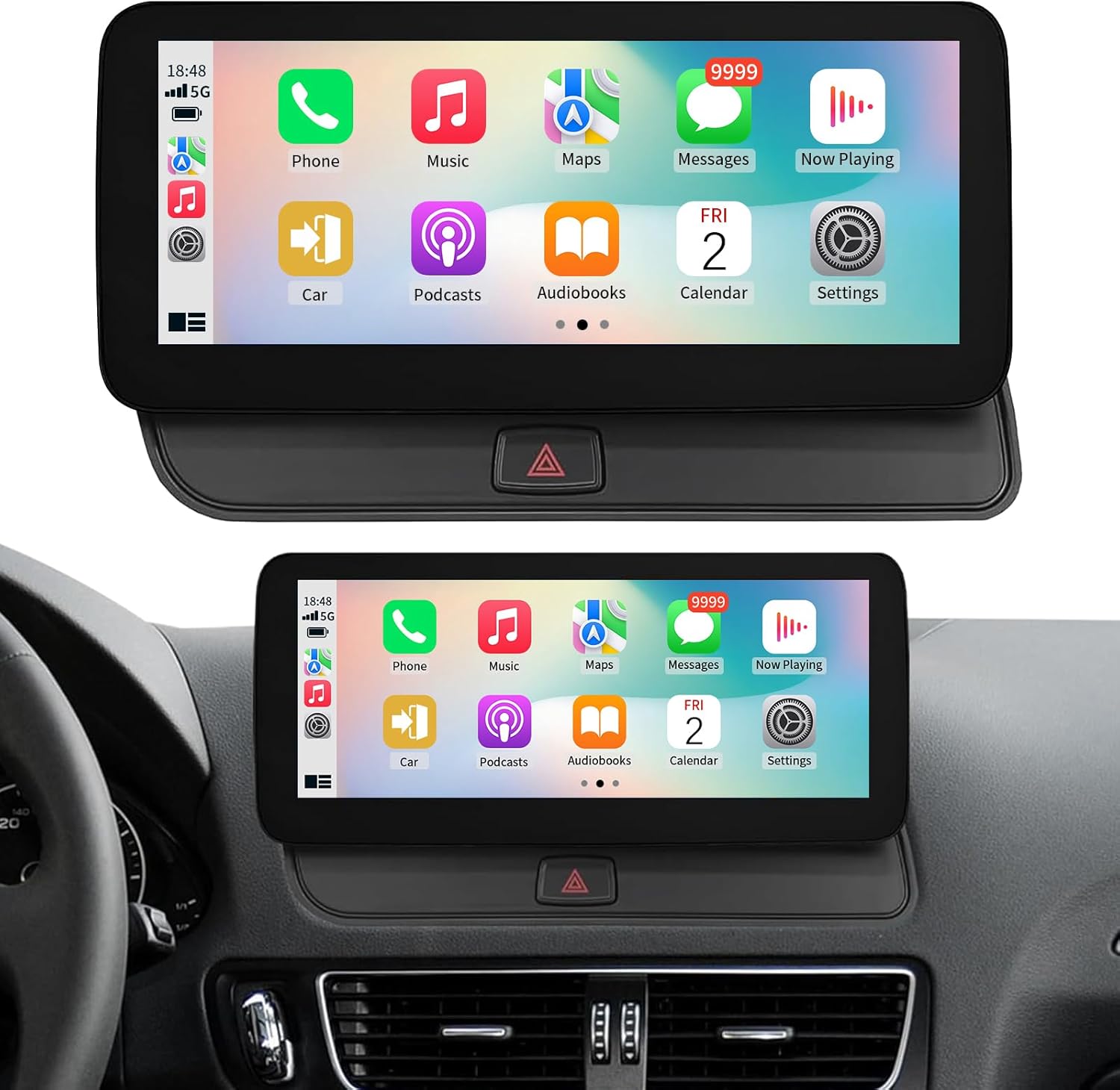 10.25 Inch HD Touch Screen for Audi Q5 (2009-2017) with 2GMMI, Wireless CarPlay/Android Auto Retain Original Car Stereo System, Car Radio Receiver, Multimedia, Bluetooth