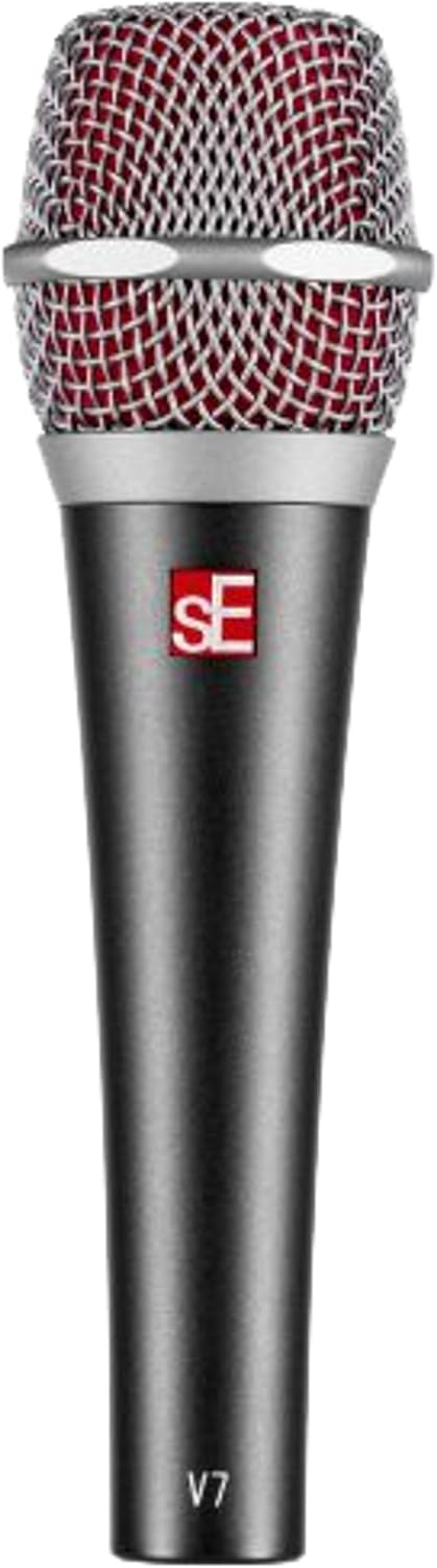 SE ELECTRONICS V7 Dynamic Microphone for Singing, Speech & Studio Recording - XLR Handheld Professional Microphone with Supercardioid Aluminum Voice Coil for Huge Gain Before Feedback - Grey