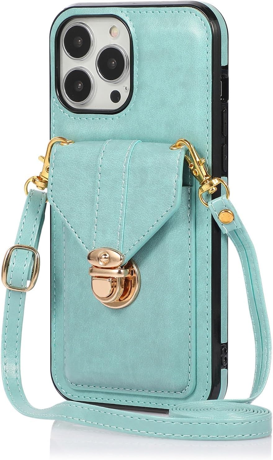 Case for iPhone 16 Pro Max/16 Plus/16 Pro/16, Kickstand Wallet Anti-Theft Buckle Shell Anti-Slip Shockproof Leather Cover(Green,16)