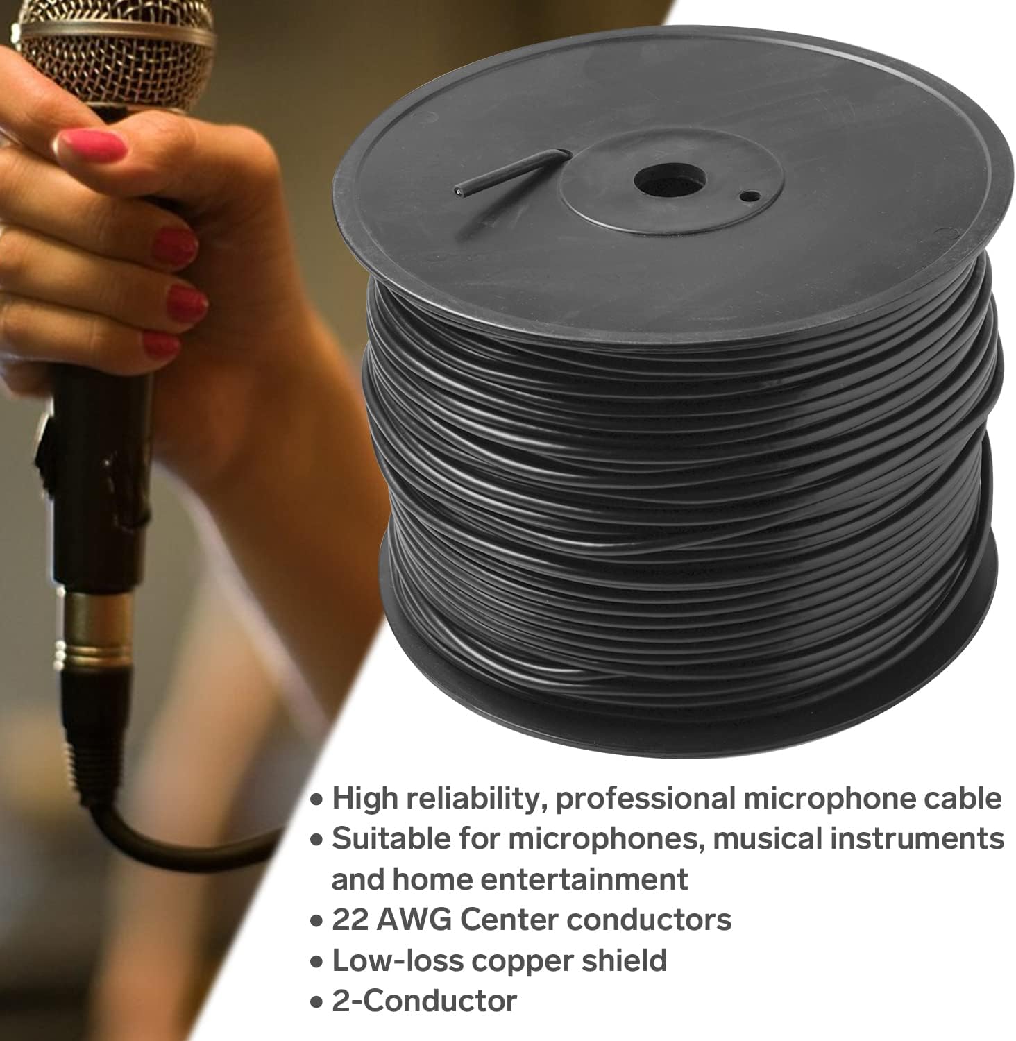 STEREN 1000ft 22AWG 2-Conductor Microphone CableSteren ProAudio: Professional-Grade - Superior Sound Quality for Studio, Stage, and Live Performances