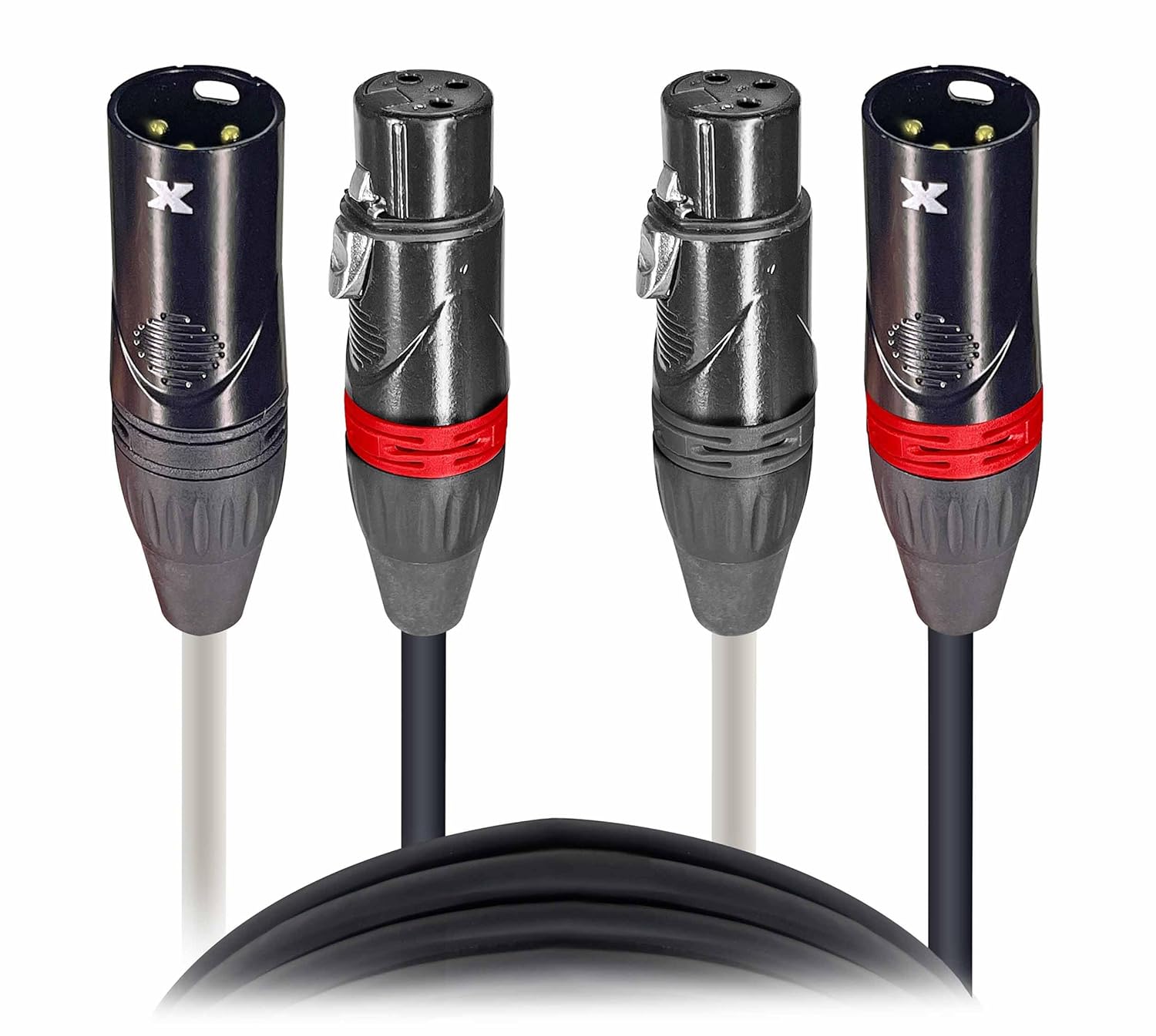 Prox XC-DXLR50 Balanced Dual XLR-M to Dual XLR-F High Performance Audio Cable - 50 Feet