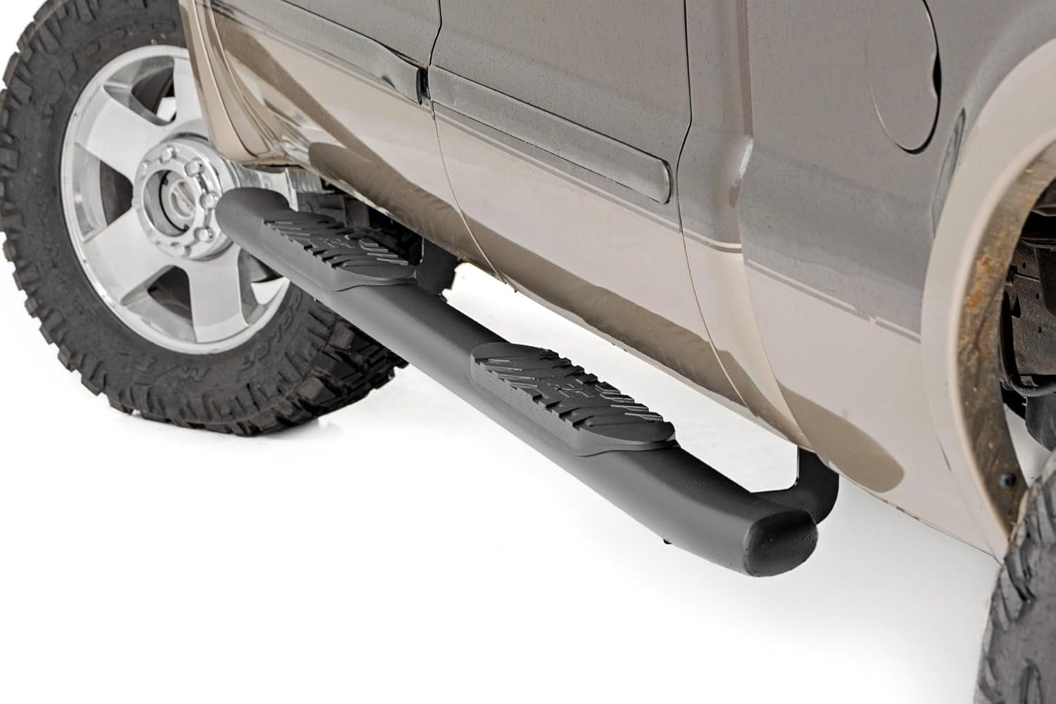 Rough Country Oval Nerf Steps for Ford F-250/F-350 SuperDuty (1999-2016) Crew Cab - OEM Style Rails with Built-in Side Steps