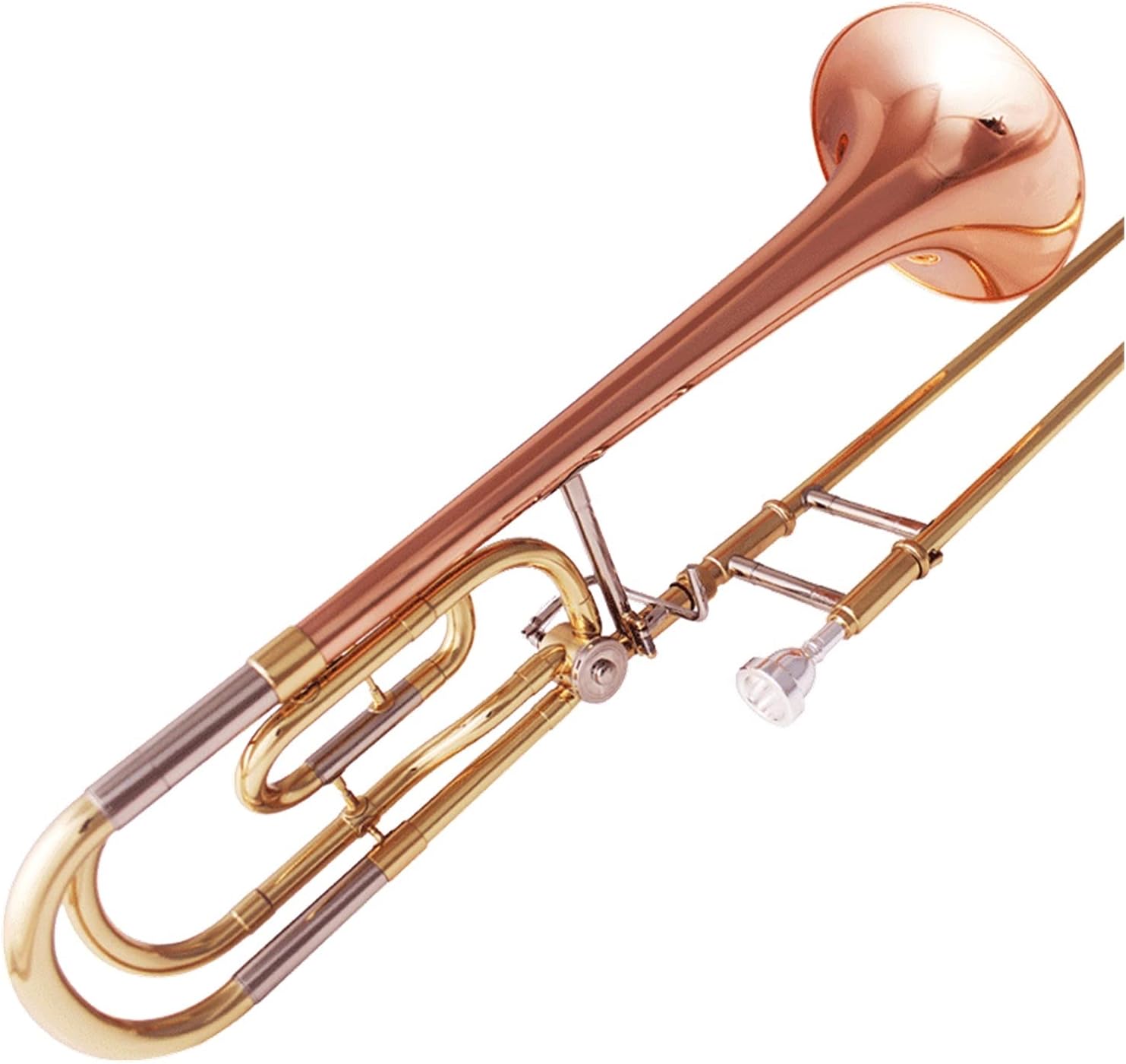 Student Trombone Phosphor Bronze Professional Alto Trombone B Flat to F Transposition Trombone Lacquered Gold with Mouth Trombone Kit