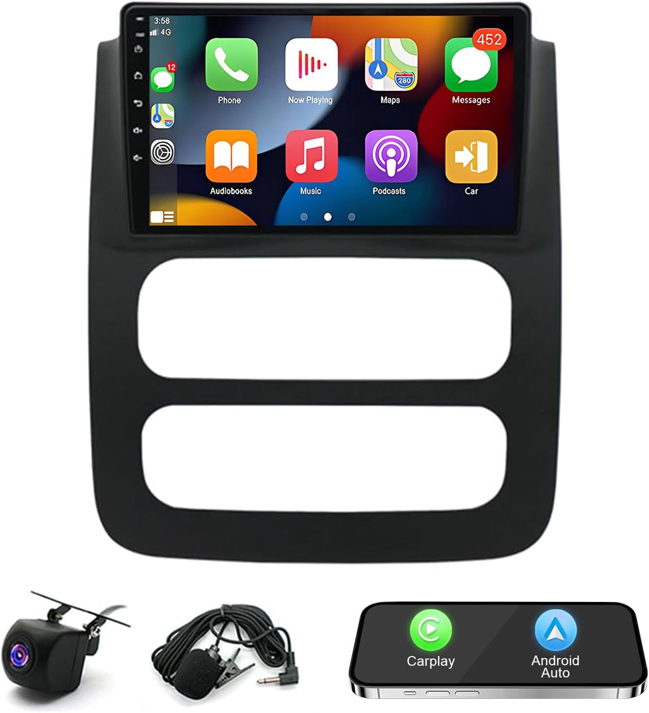 9 inch Android 13.0 Car Stereo Radio for Dodge Ram 1500 2500 3500 2003 2004 2005, 2GB +32GB,Touch Double Din Car Radio Stereo Car with Wireless Carplay/Android Auto GPS BT WiFi Camera Microphone