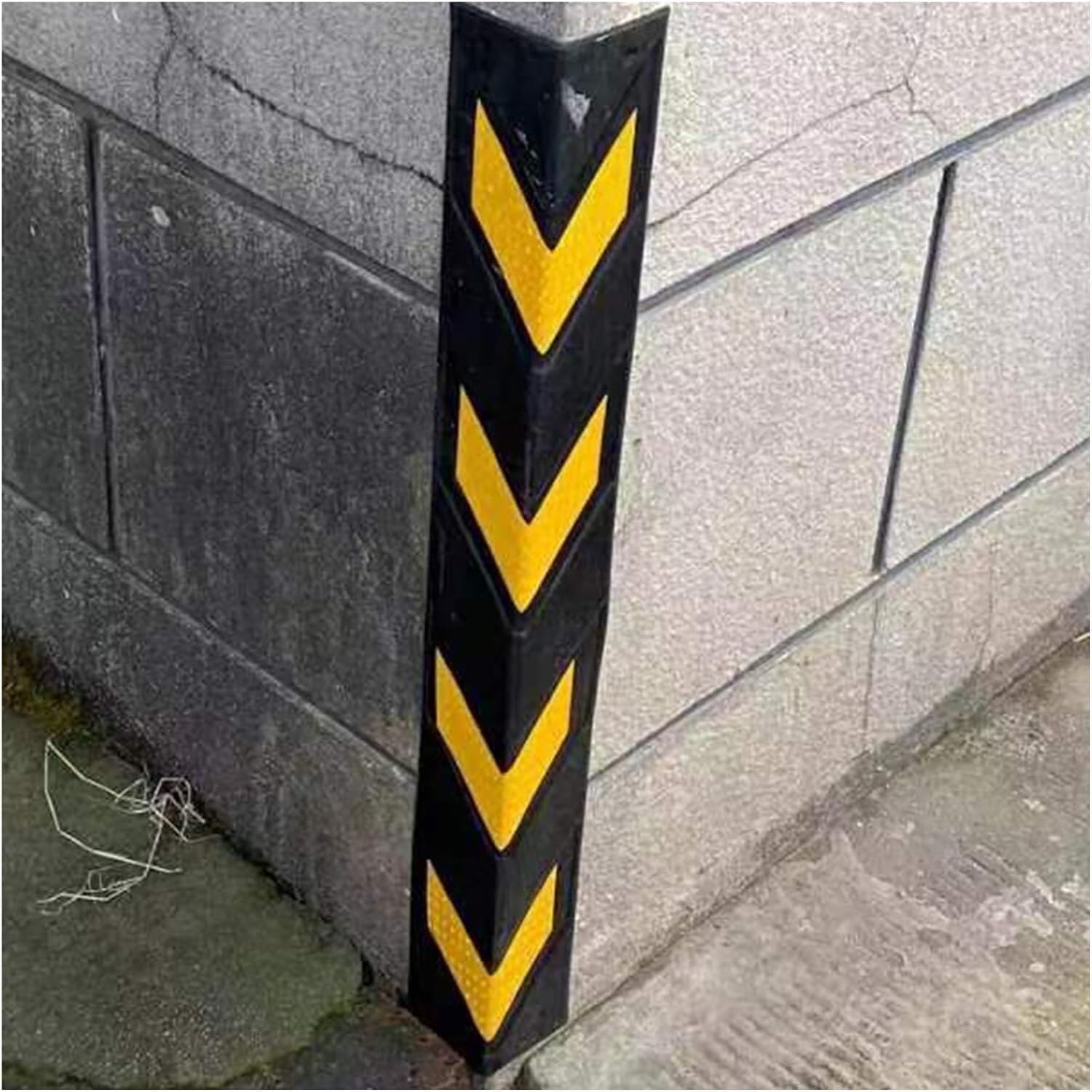 Car Parking Protector Car Parking Protector Wall Corner Guard For Parking Garages, Reflective Wall Corner Protector With Yellow Strips, Rubber L-Shape Corner Guard for garages and warehouses(2pcs-100c