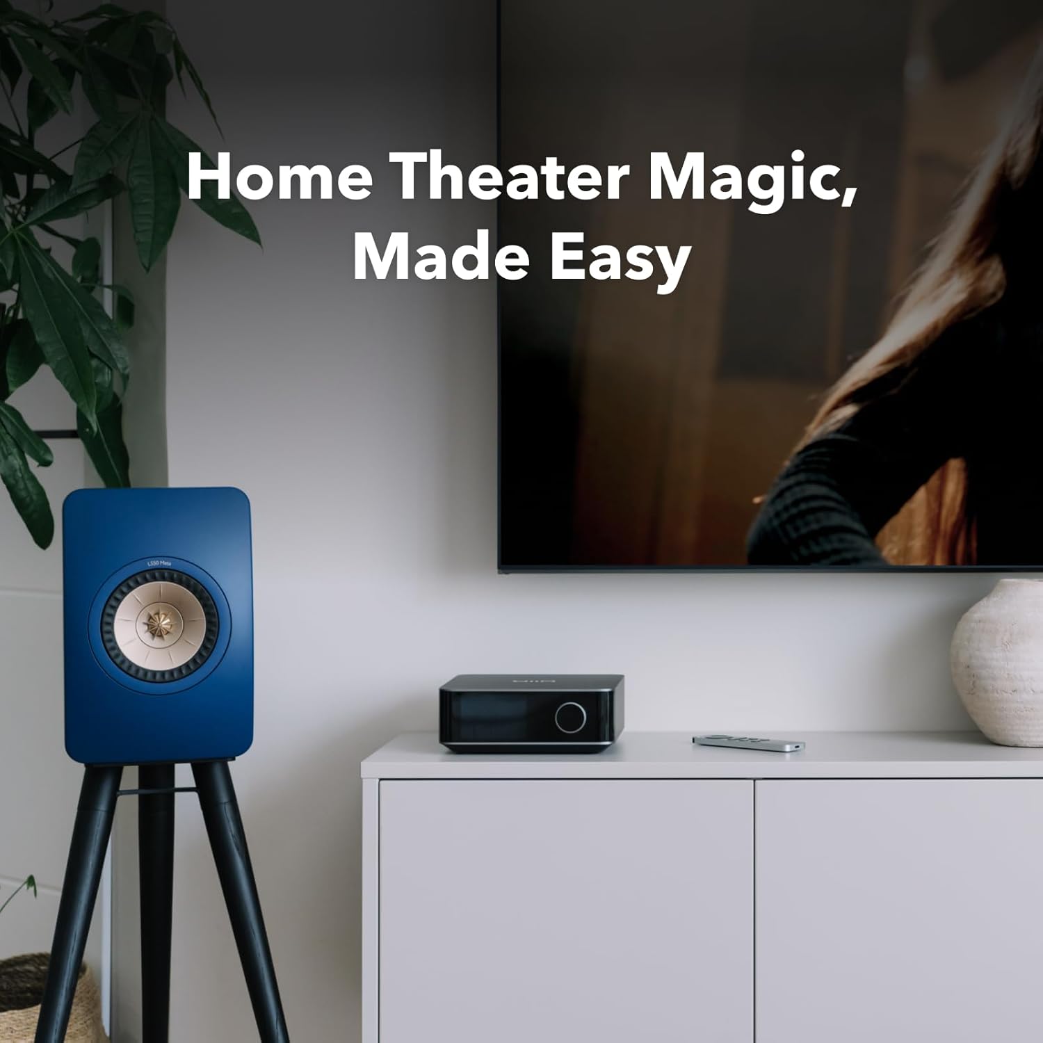 WiiM Amp Ultra with Voice Remote 2 | 100W Streaming Amplifier with Premium ESS ES9039Q2M DAC & Dual TI TPA3255 Amps | Built-in RoomFit EQ & Touchscreen | HDMI ARC, Optical, RCA Inputs | Space Gray