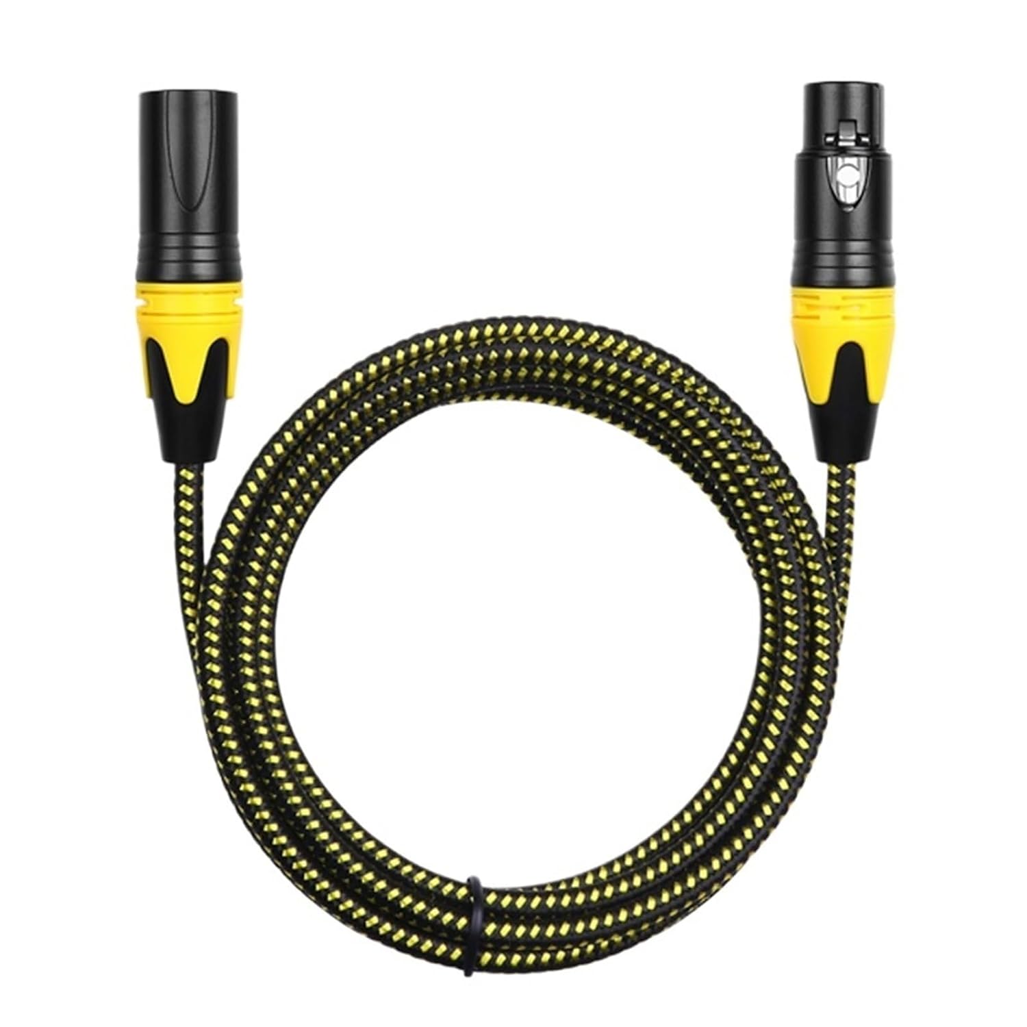 Professional XLR Microphone Cable Male to Female Gold-Plated 3-Pin XLR Speaker Cables Balanced Micphone Mixer Cord Multicolor(M-F Yellow,4.5m)