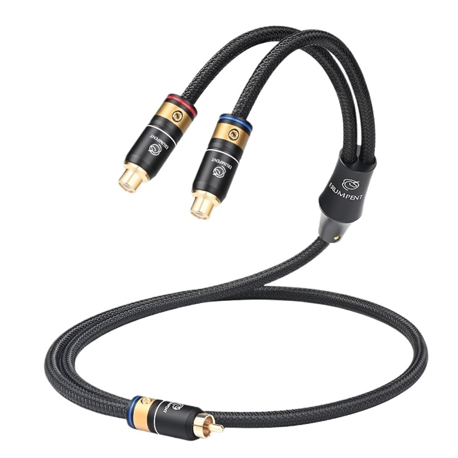 HiFi 6N OCC RCA to 2 RCA Female Audio Cable Gold Plated Plug Subwoofe Y Splitter 2RCA Female to RCA Male Cable for CD Amplifier(2m)