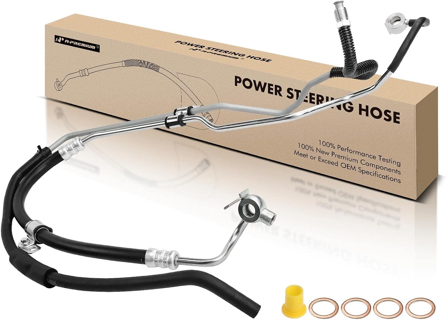 A-Premium Power Steering Pressure & Return Line Hose Assembly Compatible with Toyota Land Cruiser & Lexus LX470, 1998-2002, 4.7L, with Washer, From Gear