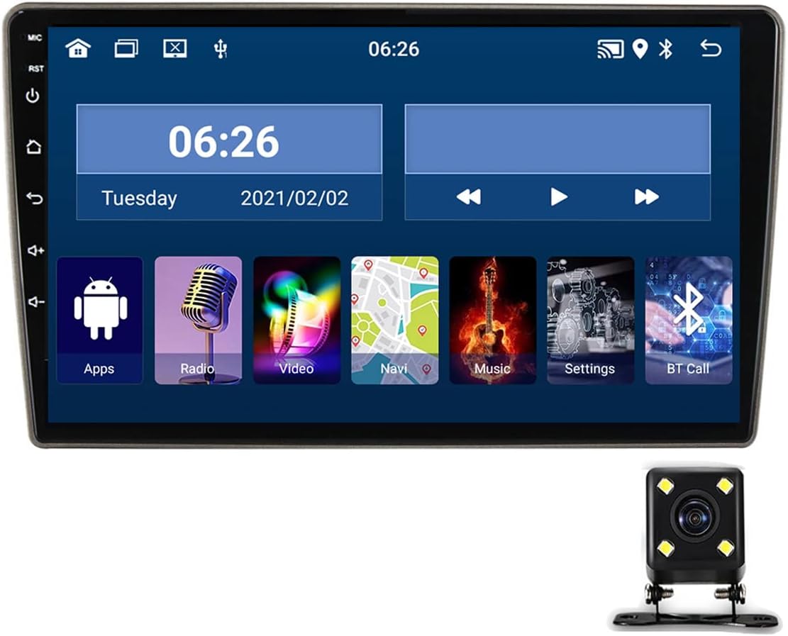 Double Din Car Stereo Receiver, 9In Touch Screen Car Radio Bluetooth MP5 Player for Nissan Tiida 2005-2010 with Backup Camera Support Navigation, SWC, USB, Carplay,1g+16g