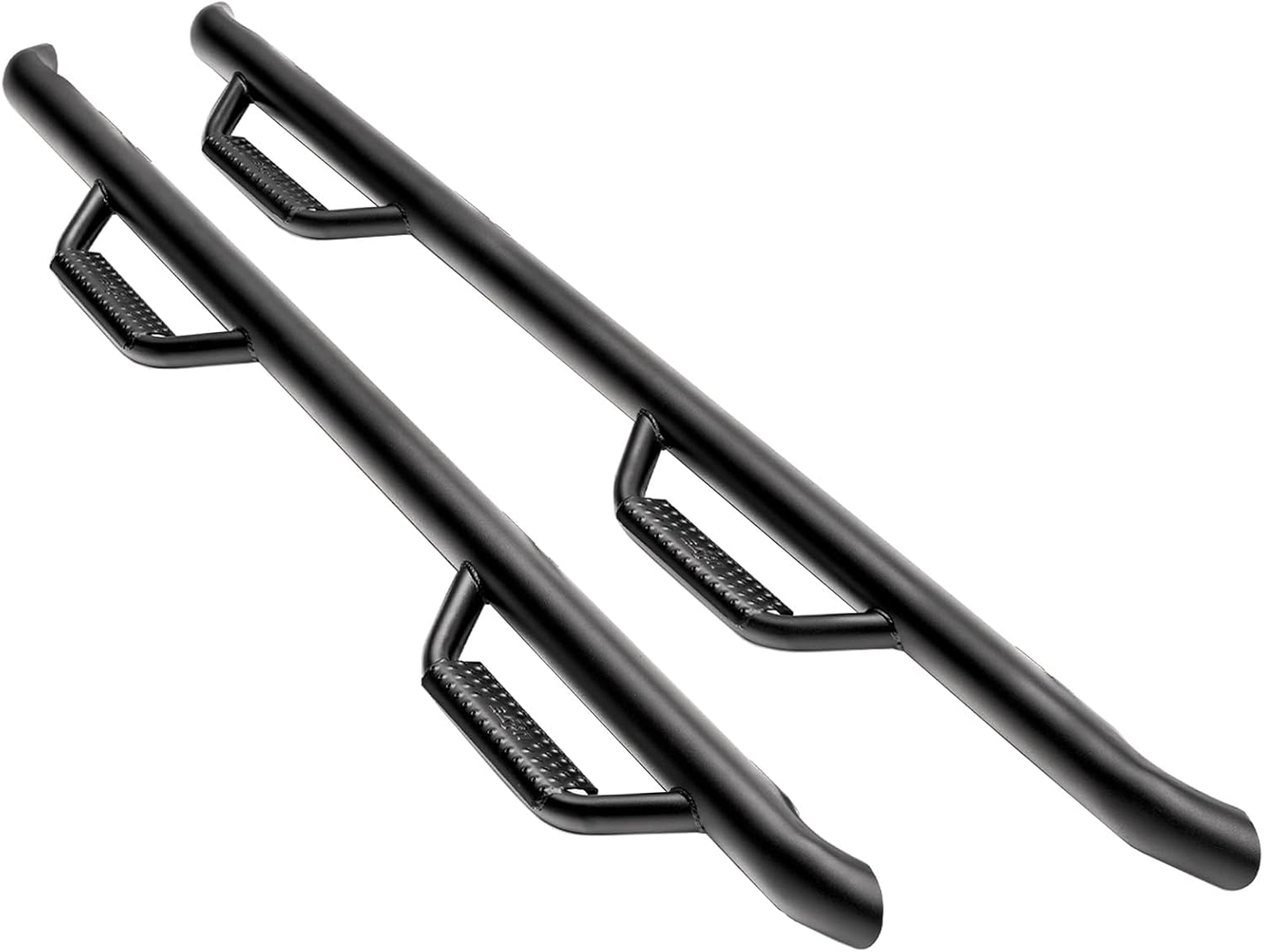 N-Fab F1777QC-TX Cab Length Nerf Step Bar Textured Black Special Order 3 in. Tube 2 Steps Per Side Sold As Pair Cab Length Nerf Step Bar