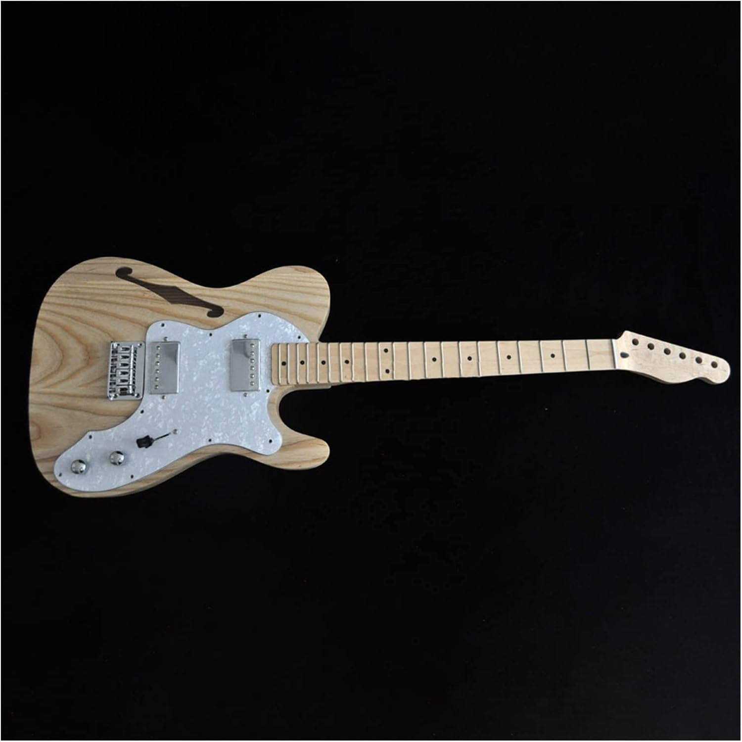 DIY Electric Guitar Kit DIY Electric Guitar Kit Semi-Hollow Ash Body with F Holes Maple Neck 21 FretsTruss Rod Adjust
