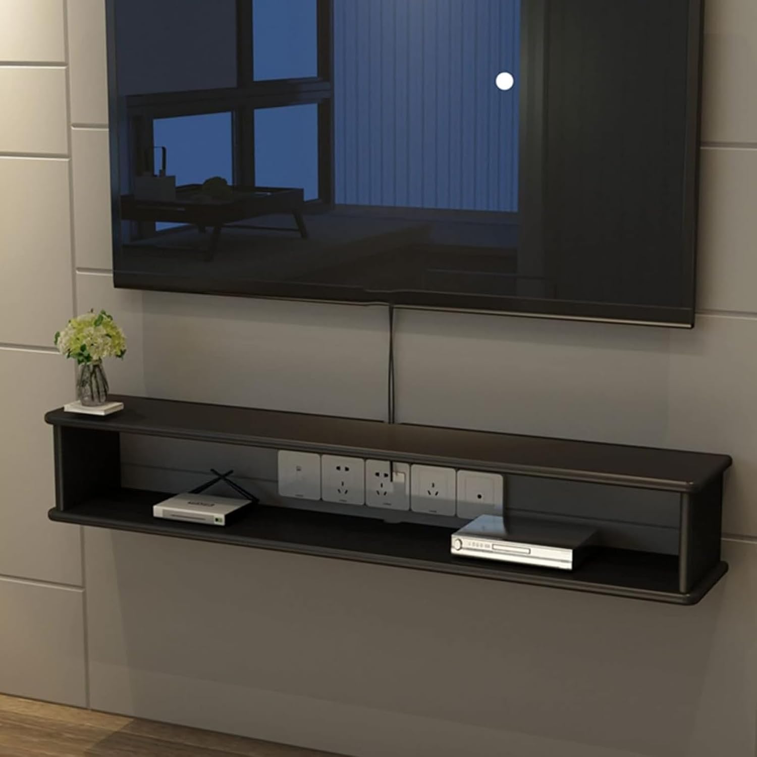 Wall Mounted TV Cabinet Wall Shelf Floating Shelf Entertainment Unit TV Stand TV Console Set Top Box Router Gaming Shelf Wall Mount Corner Shelves Wall Cabinet Wall Unit Decor Utility Shelve