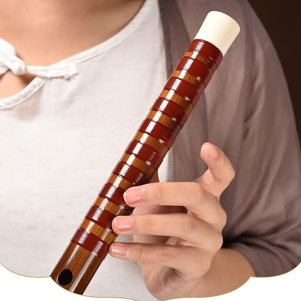 Bamboo Flute Dizi, Soprano Recorder, Woodwind Instrument Key of C Study Level Traditional Handmade Chinese Musical Instrument Quality Beginner Recorder for Children (Brown D)