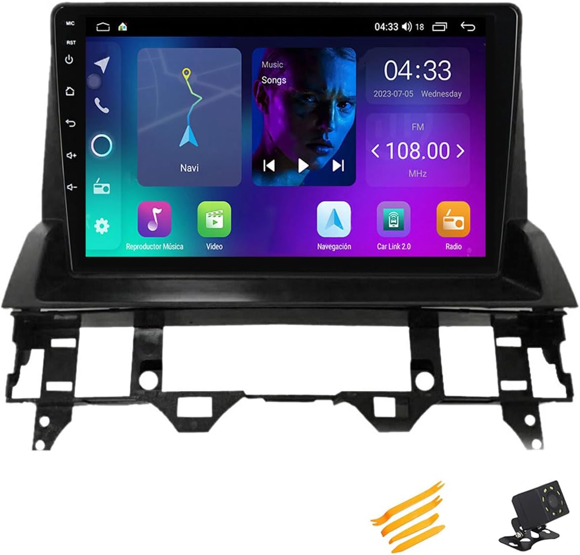 Android 13 Car Stereo Bluetooth Car Play 2 DIN Touch Screen Compatible with Mazda 6 2002~2008 9in QLED Display Car Radio with Navigation Android Auto FM RDS SWC,4 Core NF1 1G+32G