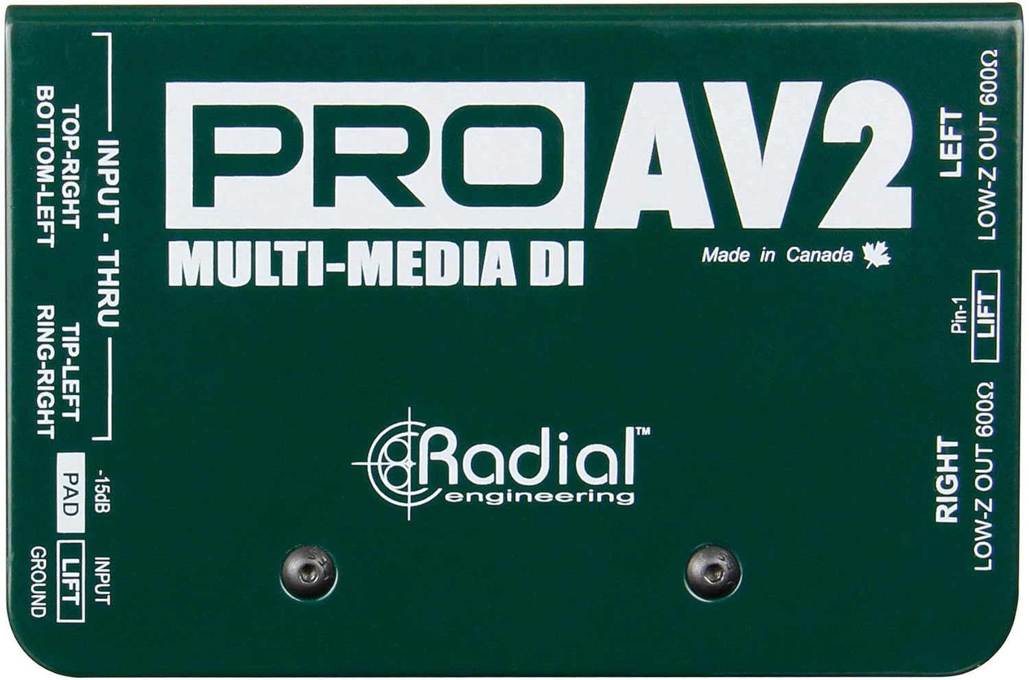 Radial Engineering ProAV2 Bundle with 2 XLR & 2 TRS Cables (5 Items)