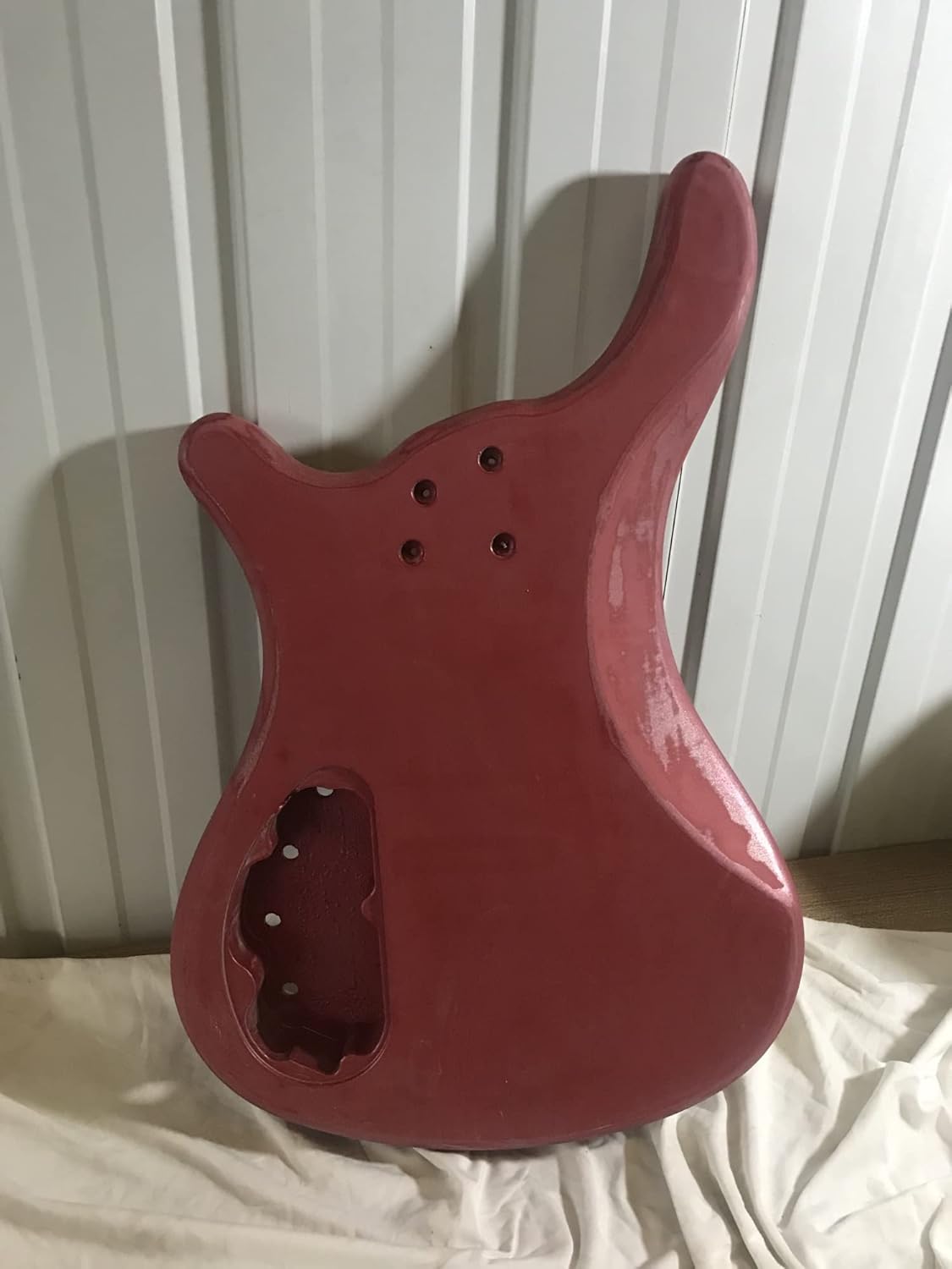 TSTS Electric Bass Guitar Body Unfinished Aged for ST Bass Panel Guitar DIY Accessory (Color : Burgundy)