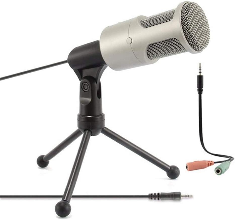 Microphone for Computer Computer Microphone,External PC 3.5mm Microphone with Tripod Condenser Mic for Loptop Mac-Recorder Singing Karaoke