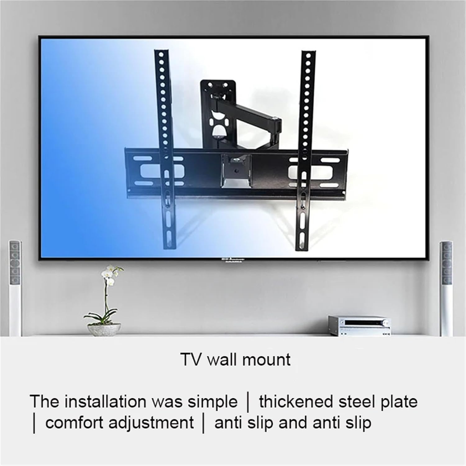 Tv Wall Bracket 26-55'' Multifunctional TV Wall Mount Bracket Angle Adjustable 4 Arms Stronger TV Bracket UP to 25KG