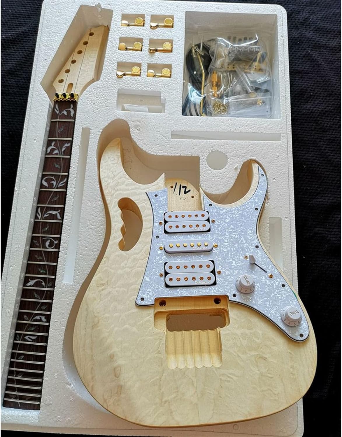 DIY Electric Guitar Kit Professional Guitar Kit Basswood Body Rosewood Fingerboard Maple Neck Beginner Electric Guitar Kit