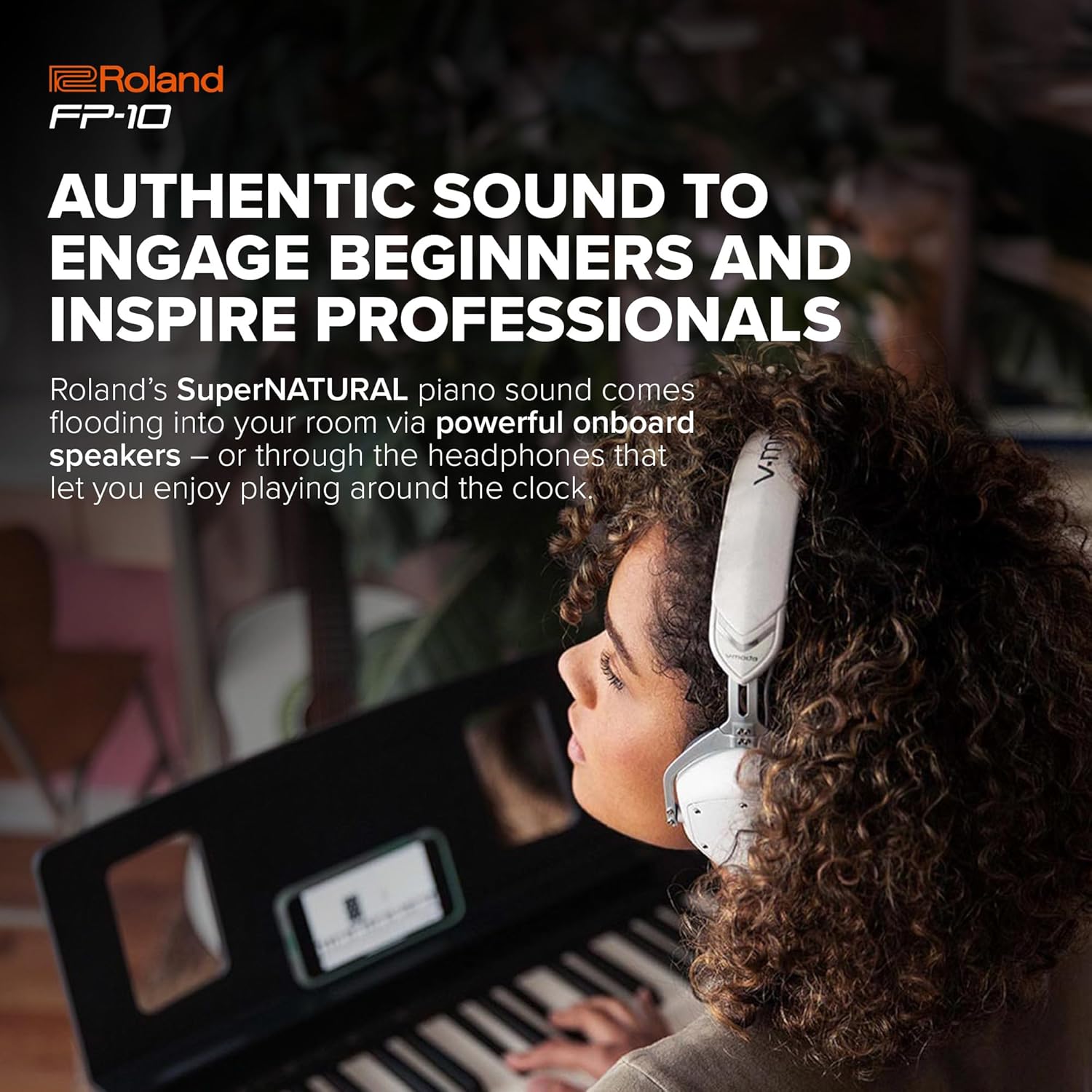 Roland FP-10 | Compact 88-Note Digital Piano | SuperNATURAL Piano Tones | Authentic Acoustic Feel Keyboard | Great for Beginners & Experienced Players | Bluetooth & MIDI Connectivity