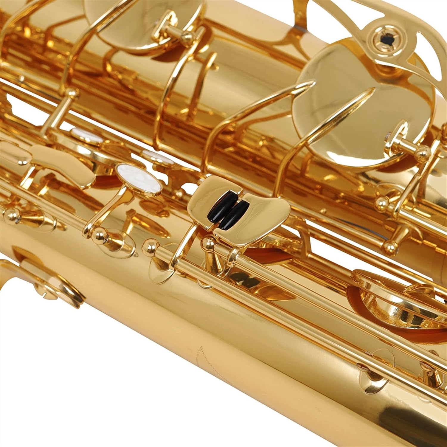 Saxophone Baritone Sax E-Flat Brass Carved White Shell Buttons for Professional Playing of Wind Instruments