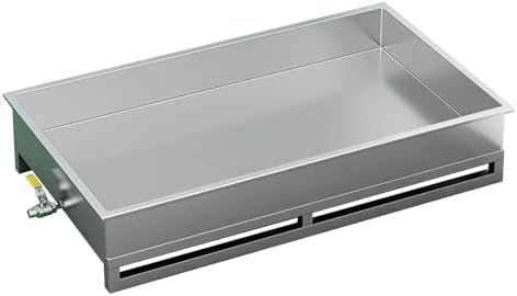 Leakproof Stainless Steel Drain Pan with Drain Valve - Oil Drum & Washing Machine Containment Tray - Elevated Design for Easy Drainage & Spill Protection