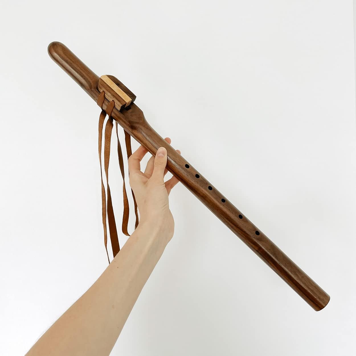 432 Hz Handmade Walnut Healing Flute Note G - Throat Chakra