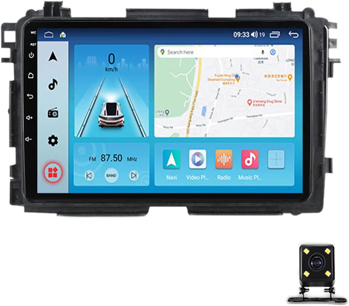 Car Stereo Multimedia MP5 Player for Honda Vezel XRV HR-V 2013-2018 Car Audio with Rear View Camera FM Radio 9 Inch Touch Screen Support Bluetooth/WiFi/SWC/Mirror Link/Carplay+Auto