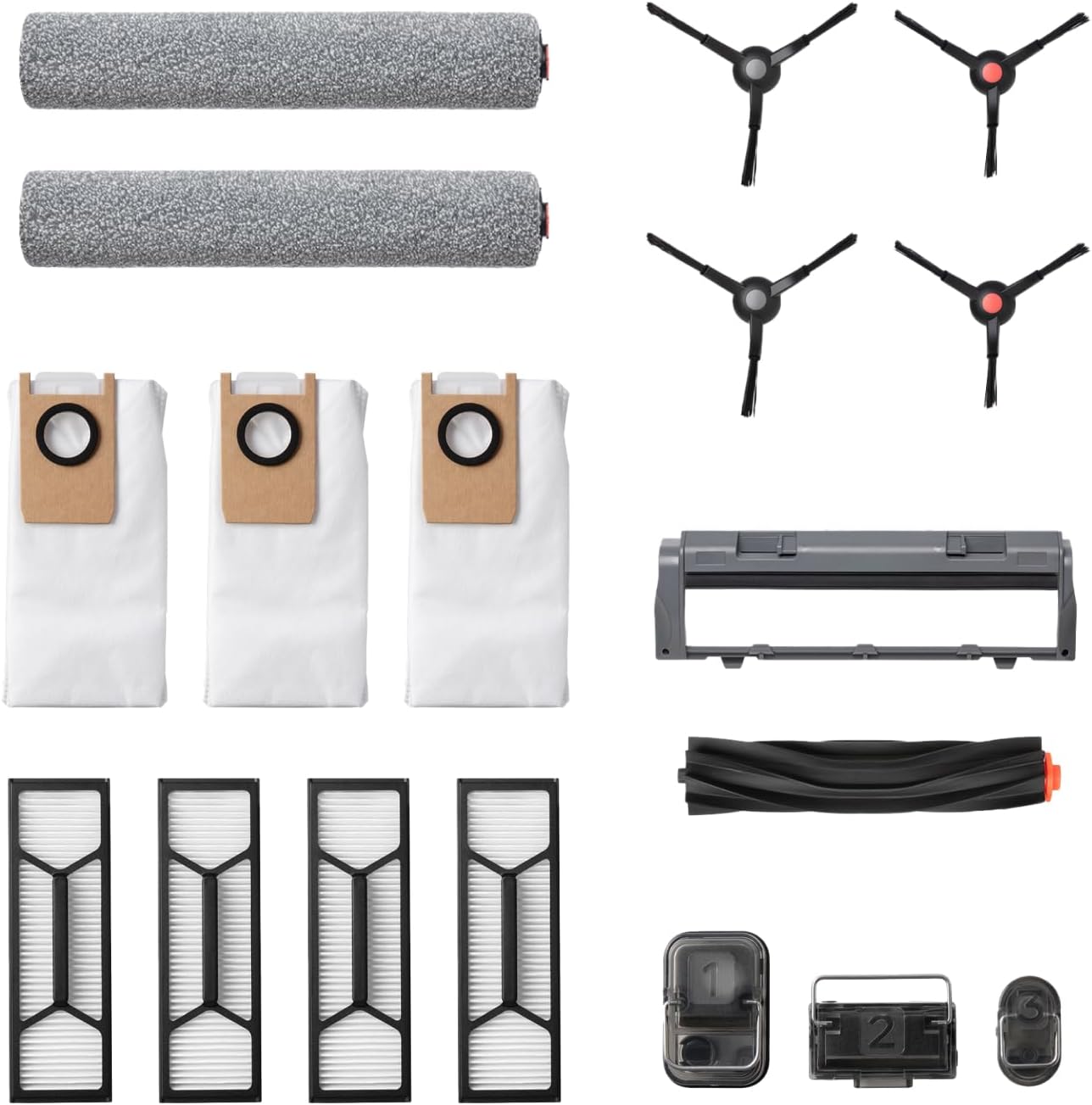 eufy Official Accessory Kit for Omni S1 Pro/S1, 2 Rolling Mops, 4 High-Performance Filters, Dirty Water Reservoir Filter, Rolling Brush & Brush Guard, 3 Dust Bags, and 2 Sets of Side Brushes