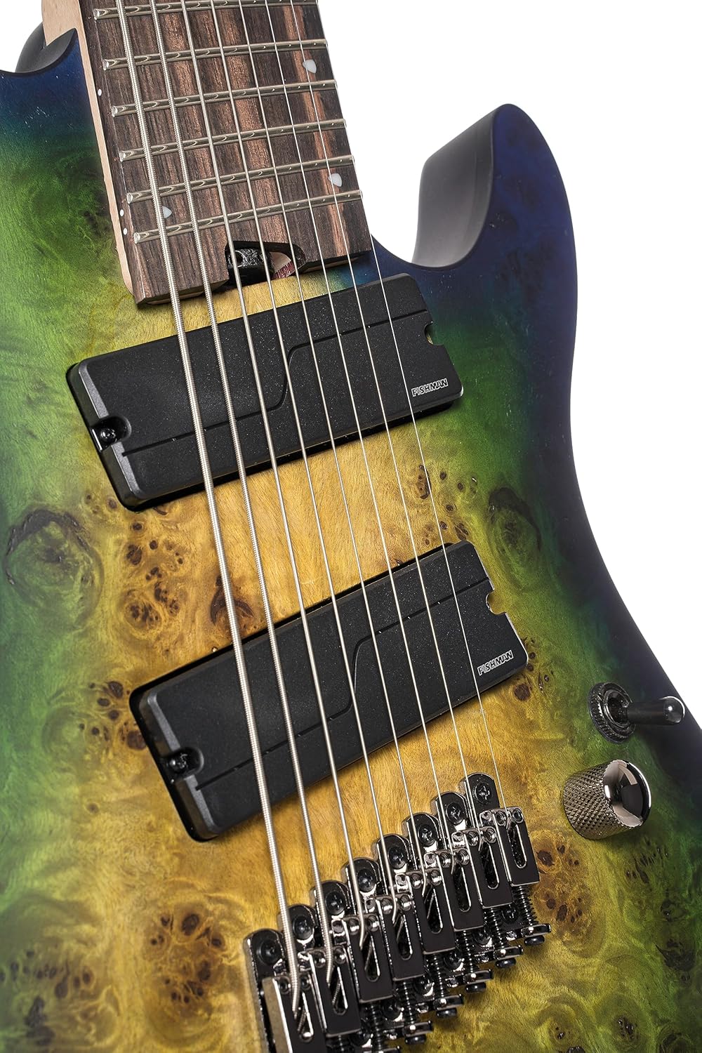 Cort KX Series 508 Multi-Scale 8-String Electric Guitar, Mariana Blue Burst Finish