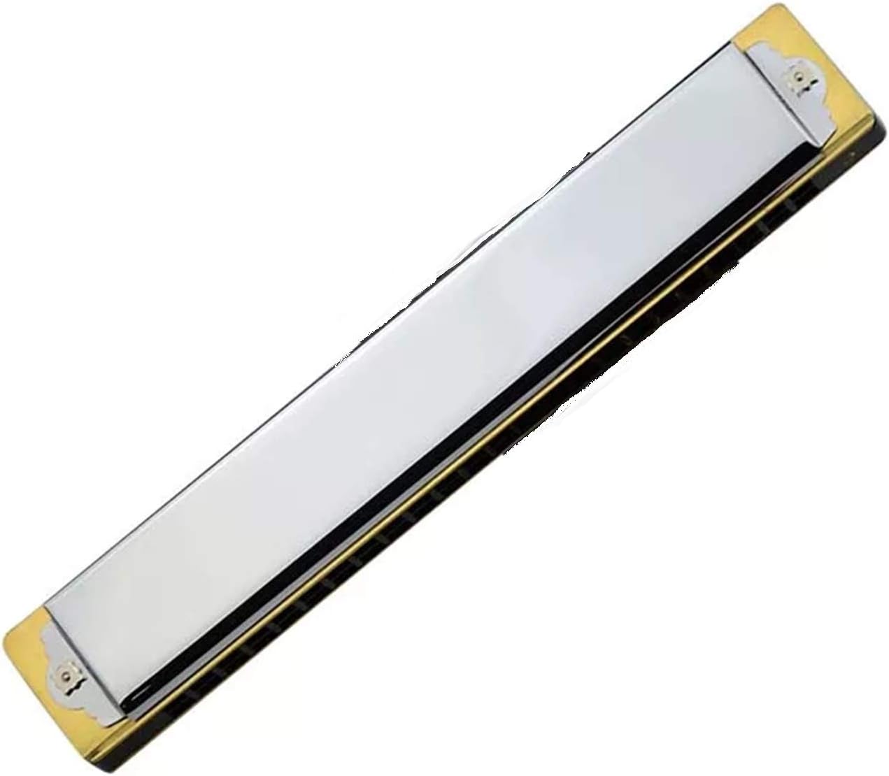 Harmonica 6624S Harmonica 24 Hole Brass Reeds Blues Harp Mouth Organ Key C ABS Comb Music Instruments Silver (Color : Key D)