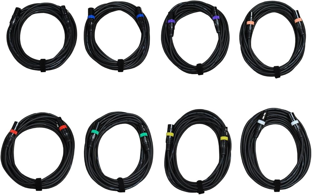 Audio2000's XLR to XLR Microphone Cable (8 Pack) (50 Feet 8Pack)