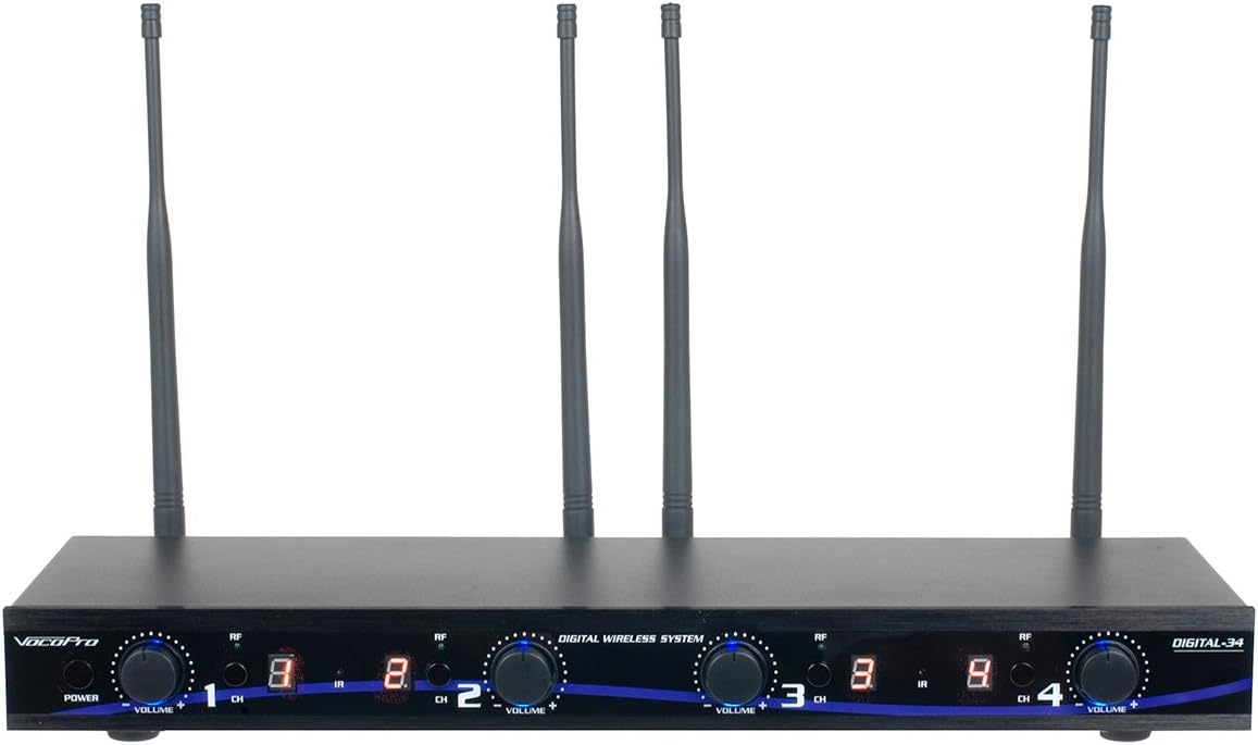 VocoPro Digital-34-Ultra All Inclusive Four Channel Digital Wireless Handheld/Headset/Instrument System