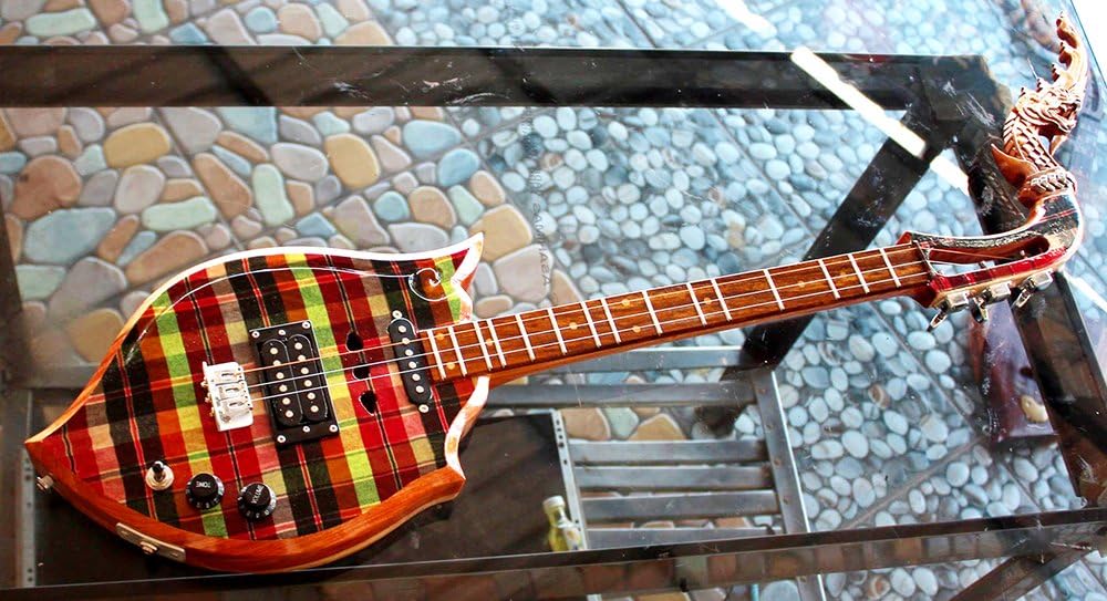 Isarn Acoustic Electric Phin 3 Strings, Thai Lao Guitar Musical Instrument, Traditional Thai Musical Pin57